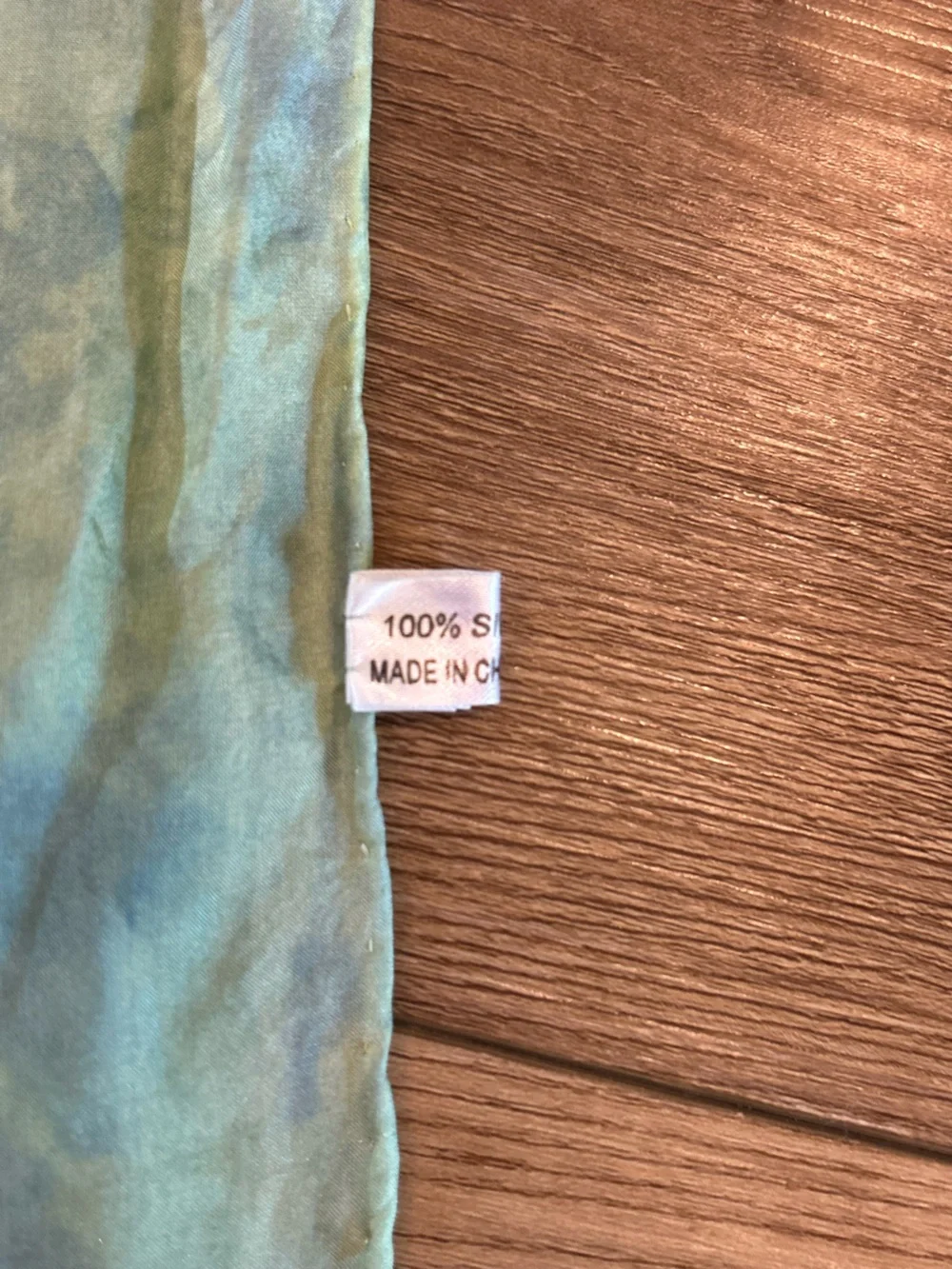 Pure Silk Scarf Shawl Wrap 70x21 Hand Dyed Watercolor Green Blue